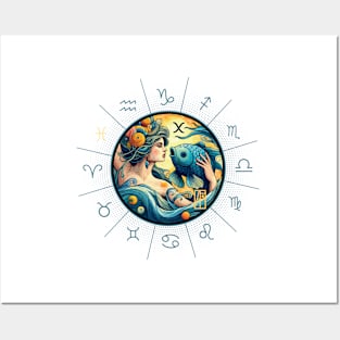 ZODIAC Pisces - Astrological PISCES - PISCES - ZODIAC sign - Van Gogh style - 9 Posters and Art